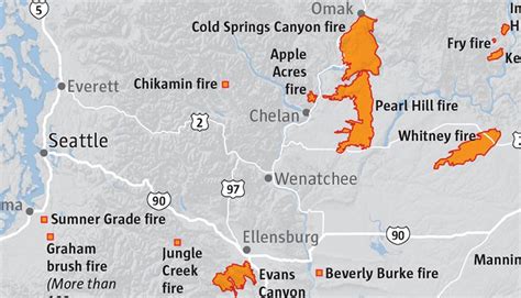 Firefighters across the country are. . Washington state wildfires 2022 map